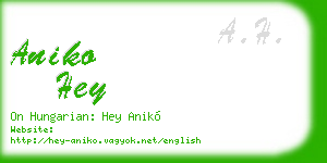 aniko hey business card