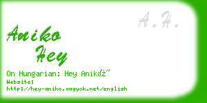 aniko hey business card